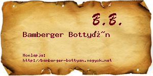 Bamberger Bottyán névjegykártya